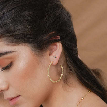 Aretes Semi-Candonga 3.8 cm Oro Laminado