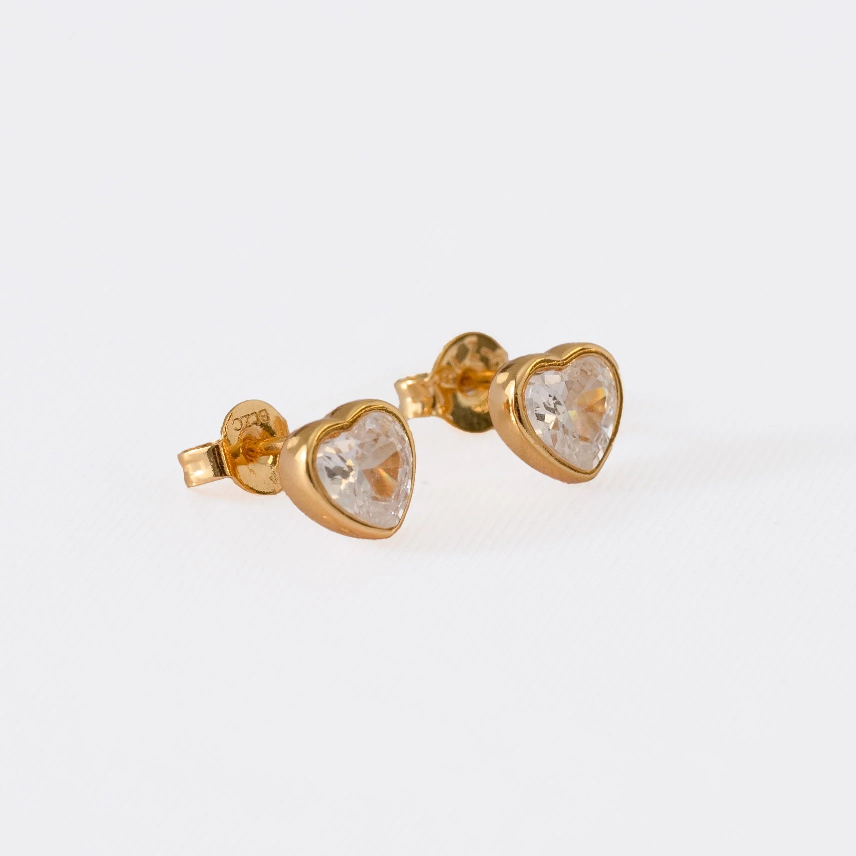 Topos Corazón Circonia Oro Laminado