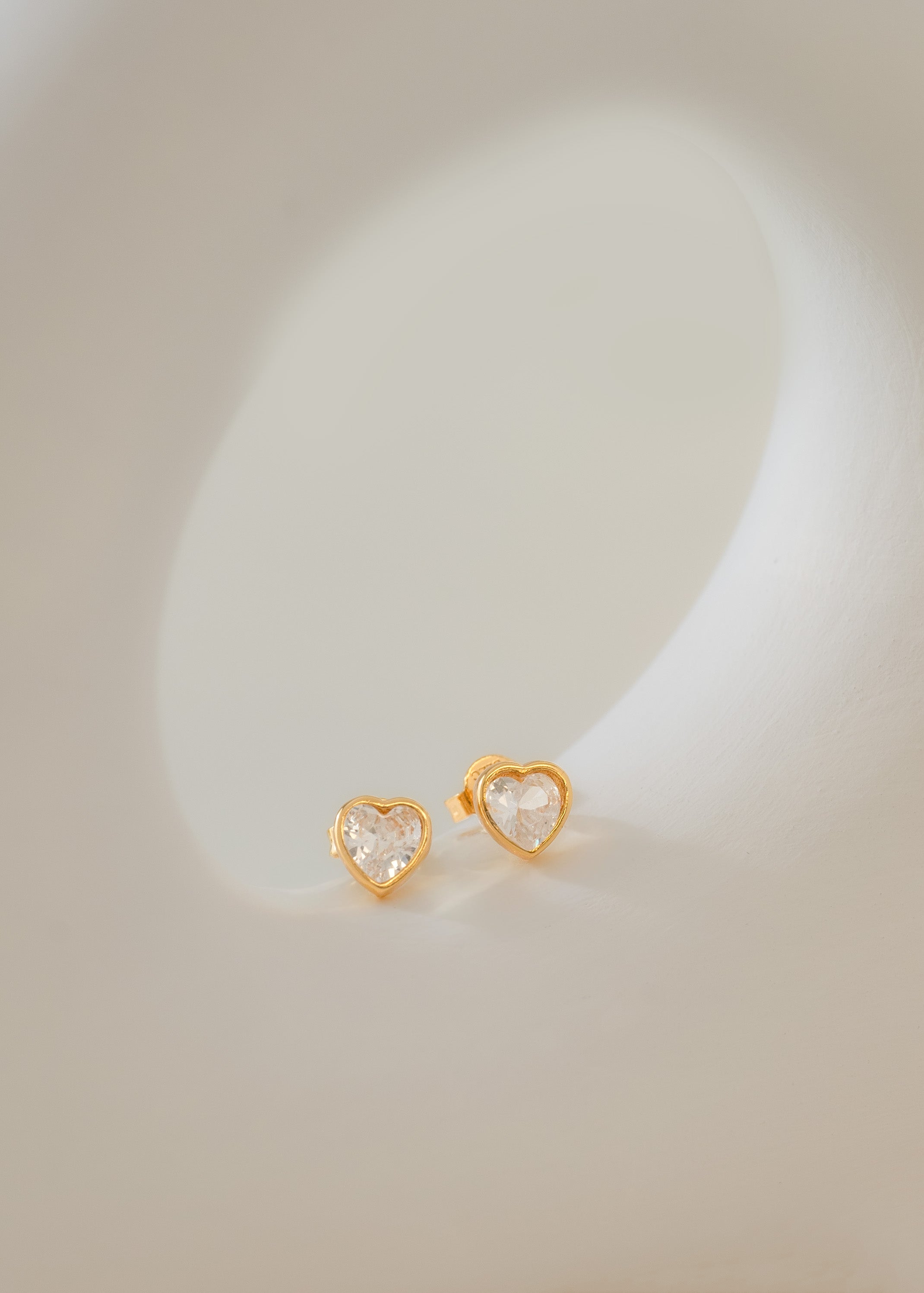 Topos Corazón Circonia Oro Laminado