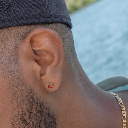 Topos Circon Cuadrado Rojo Oro Laminado