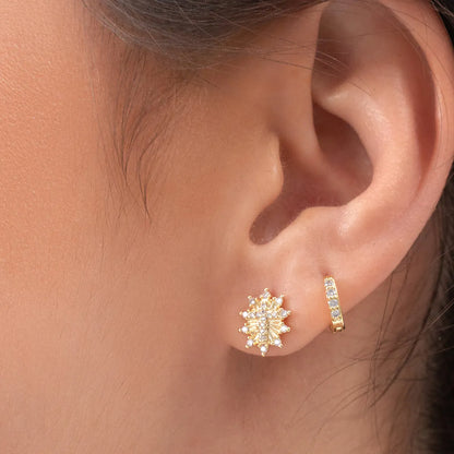 Topos Cruz Sagrada con Circonias Oro Laminado