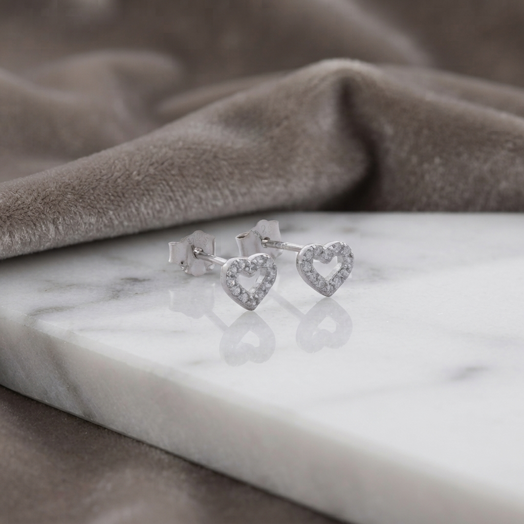 Topos Aira Heart 5 x 4 mm en Plata