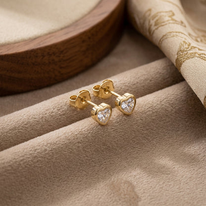 Topos Corazón Mini en Oro Laminado