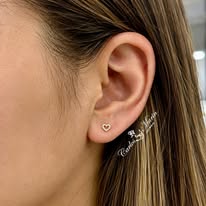 Topos Corazón Silueta Oro 18K con Circones