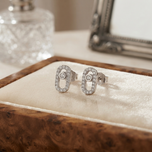 Topos Move Pavé MSK de 4 × 8 mm en Plata