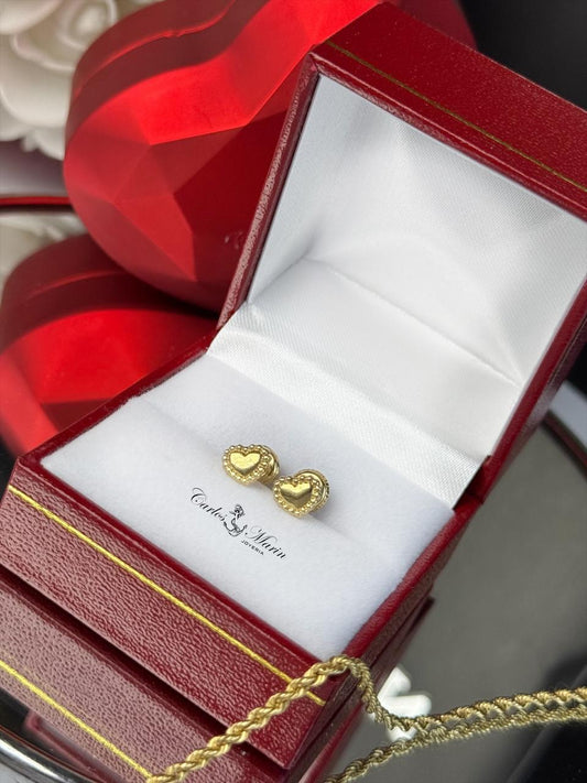 Topos corazón bordeado en oro 18K elegantes