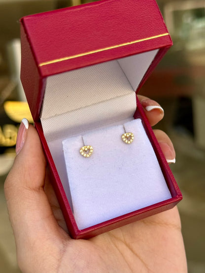Topos Corazón Silueta Oro 18K con Circones