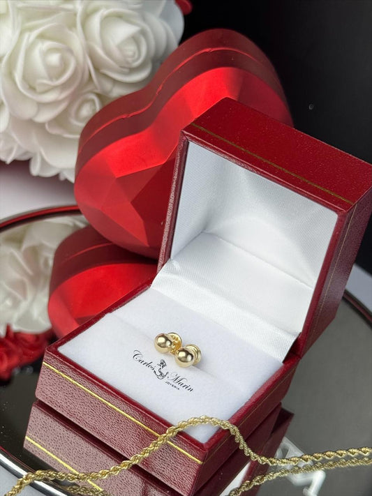 Topos medio balín 5 mm en oro 18K elegantes