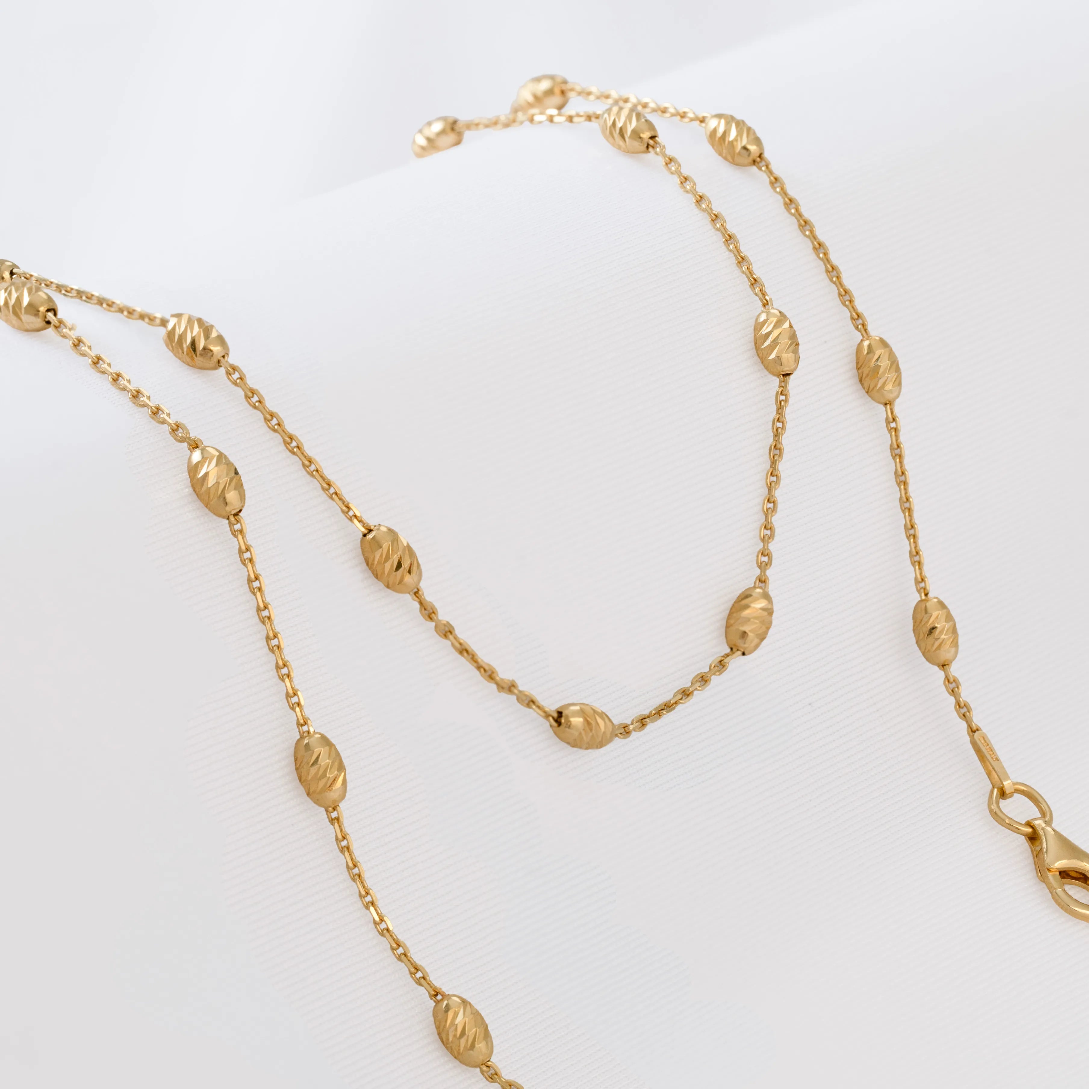 Cadena Militar Espaciada Ovalada Italy IT – 65 cm en Oro Laminado