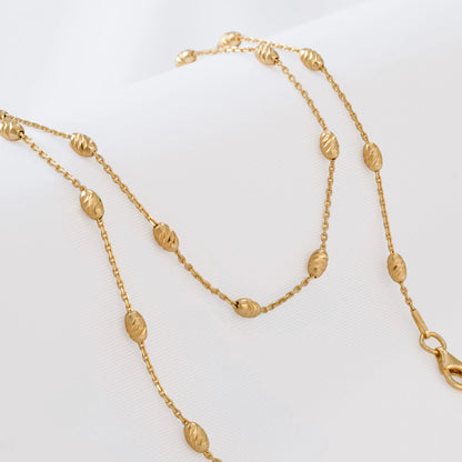 Cadena Militar Espaciada Ovalada Italy IT – 65 cm en Oro Laminado