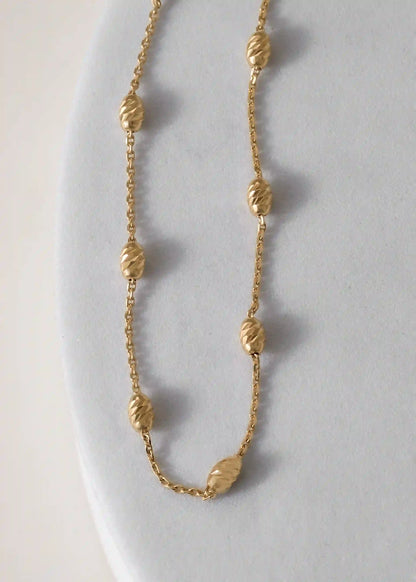Cadena Militar Espaciada Ovalada Italy IT – 65 cm en Oro Laminado