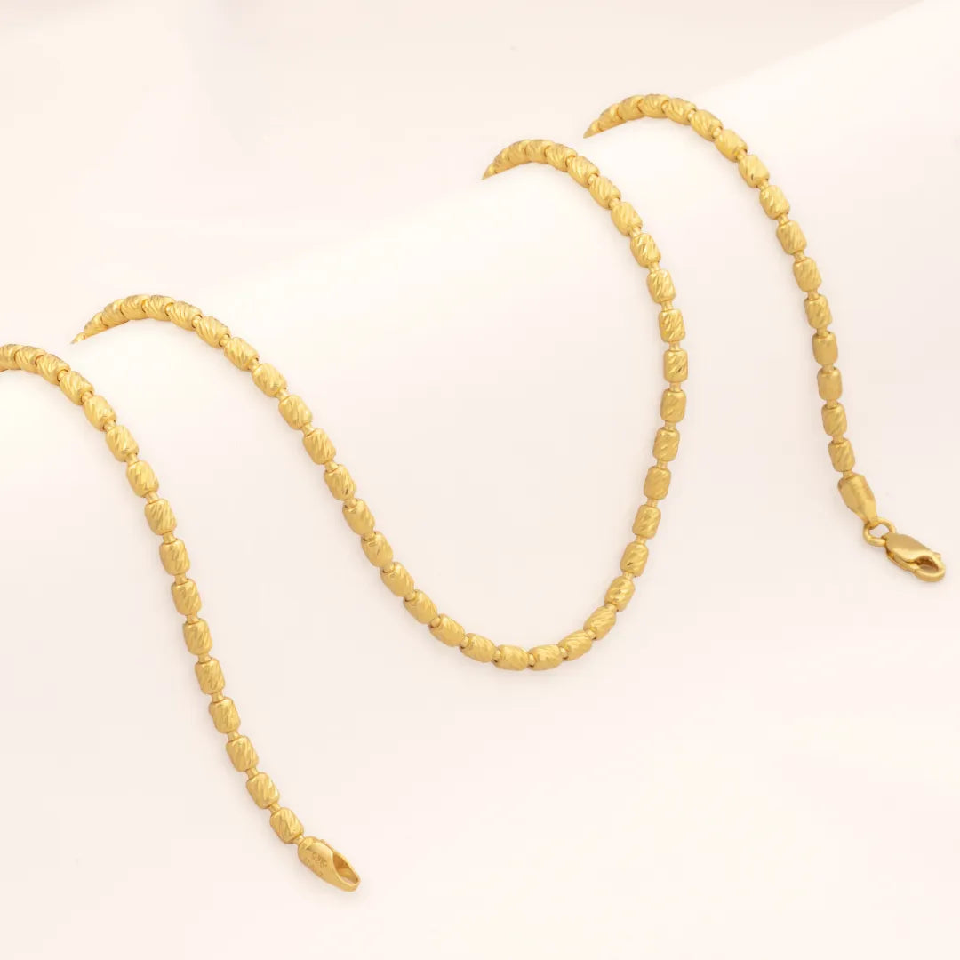 Cadena Barril Italy 3 mm – 45 cm en Oro Laminado