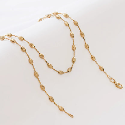 Cadena Militar Ovalada Italy IT – 65 cm en Oro Laminado