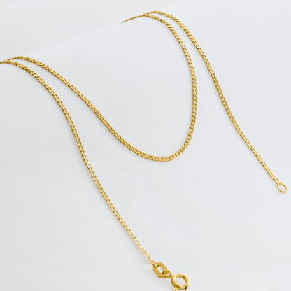 Cadena Cubanita IT 1.5 mm – 45 cm en Oro Laminado