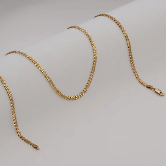 Cadena  CubanA Link IT 3.1 mm – 65 cm en Oro Laminado