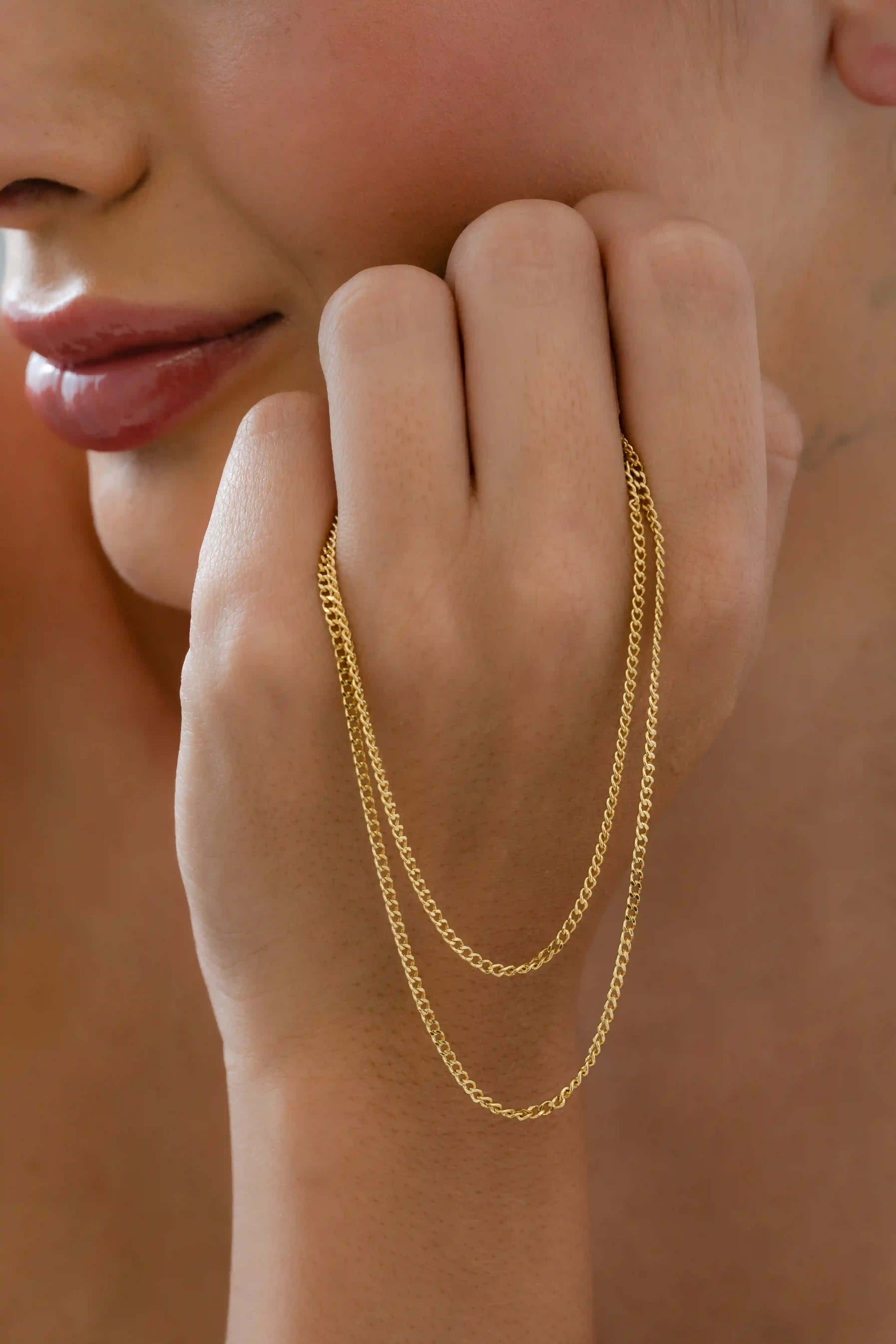 Cadena Cubana 1.8 mm – 45 cm Oro Laminado
