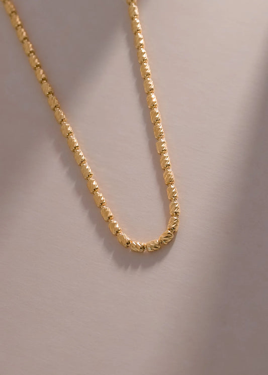 Cadena Barril Italy 3 mm – 65 cm en Oro Laminado