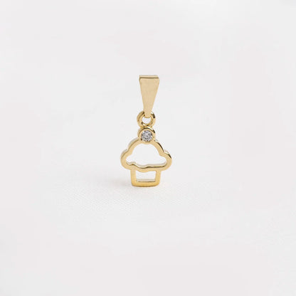 Dije Cupcake Cristal en Oro Laminado
