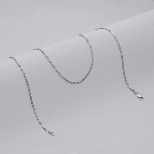 Cadena Cubana de 1.9 mm y 45 cm en Plata