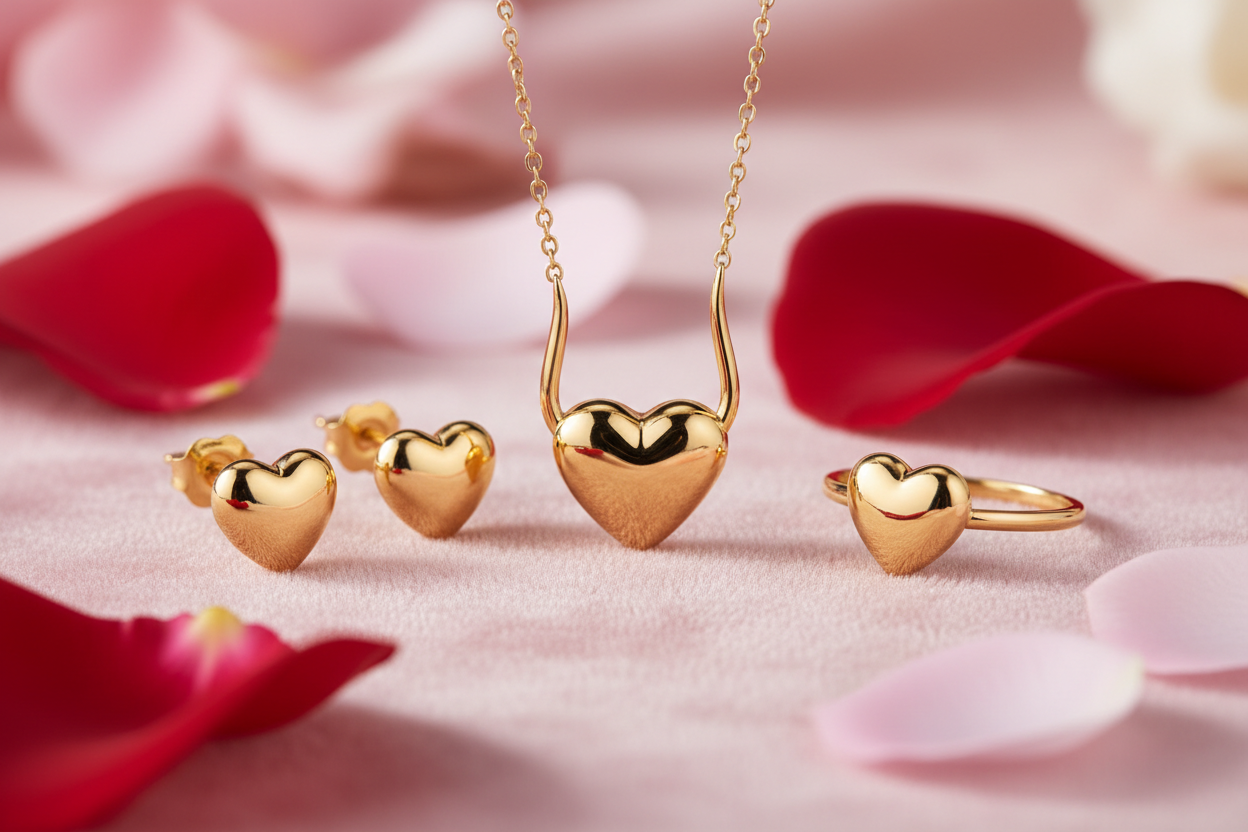 joyas con corazones en oro 18k de san valentine