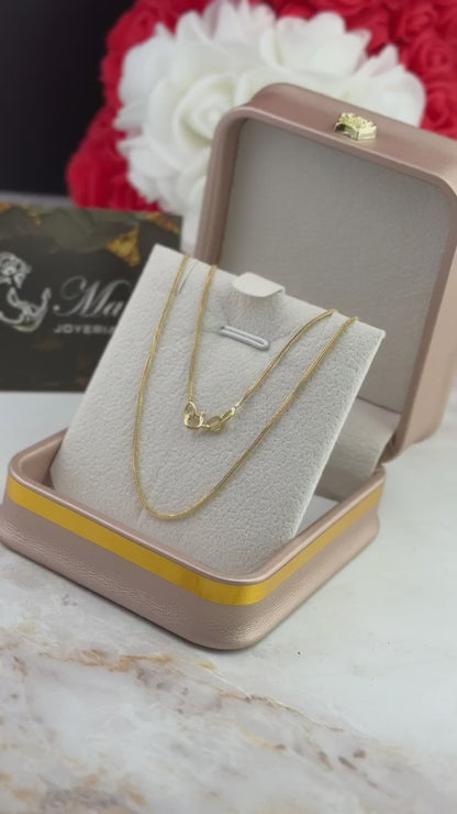 Cadena tejido espiga delgada 50 cm en oro 18K