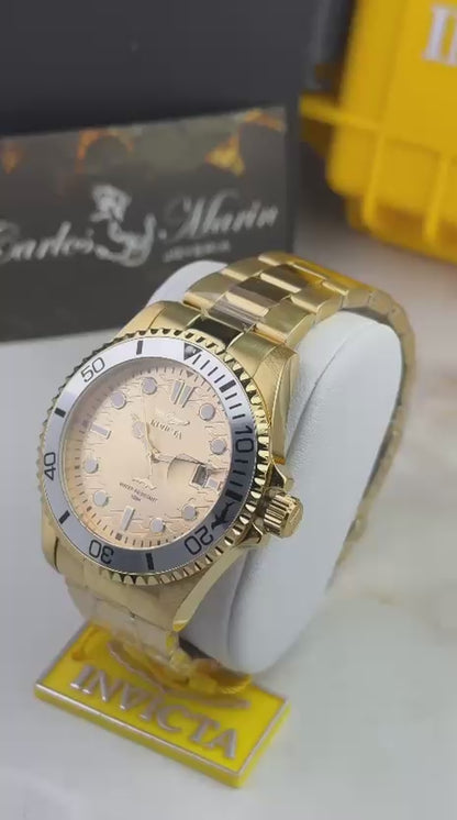 Reloj Invicta Hombre Pro Diver 48375 Dorado Bisel Plateado