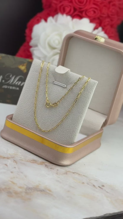 Cadena tejido clip 45 cm en oro 18K
