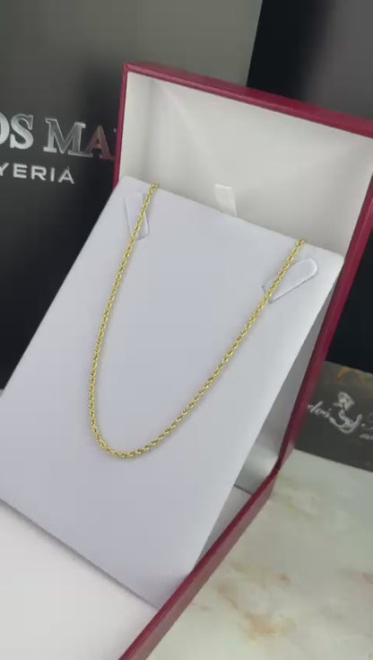 Cadena Tejido Lazo 2 mm 64 cm en Oro 18K
