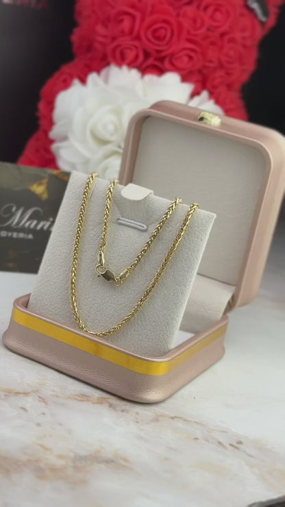 Cadena tejido lazo 45 cm en oro 18K