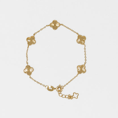 Pulsera Mini Clover 0.7 mm 15 cm + Extensor en Oro Laminado