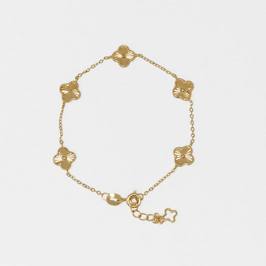 Pulsera Mini Clover 0.7 mm 15 cm + Extensor en Oro Laminado