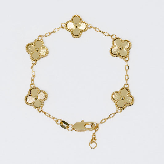 Pulsera Clover 1.2 cm 18 cm en Oro Laminado