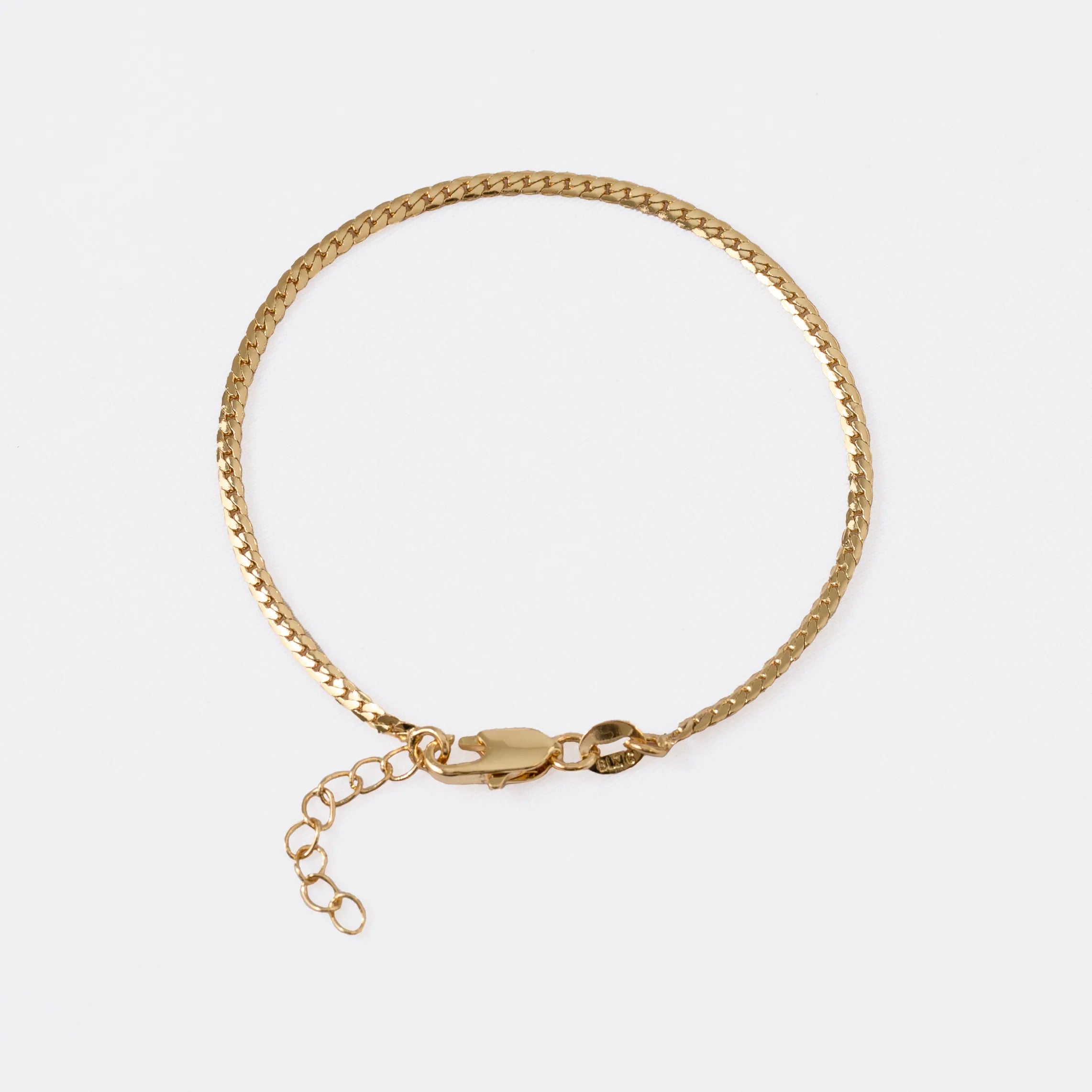 Pulsera Serpiente Plana Finita 15 cm + Extensor en Oro Laminado