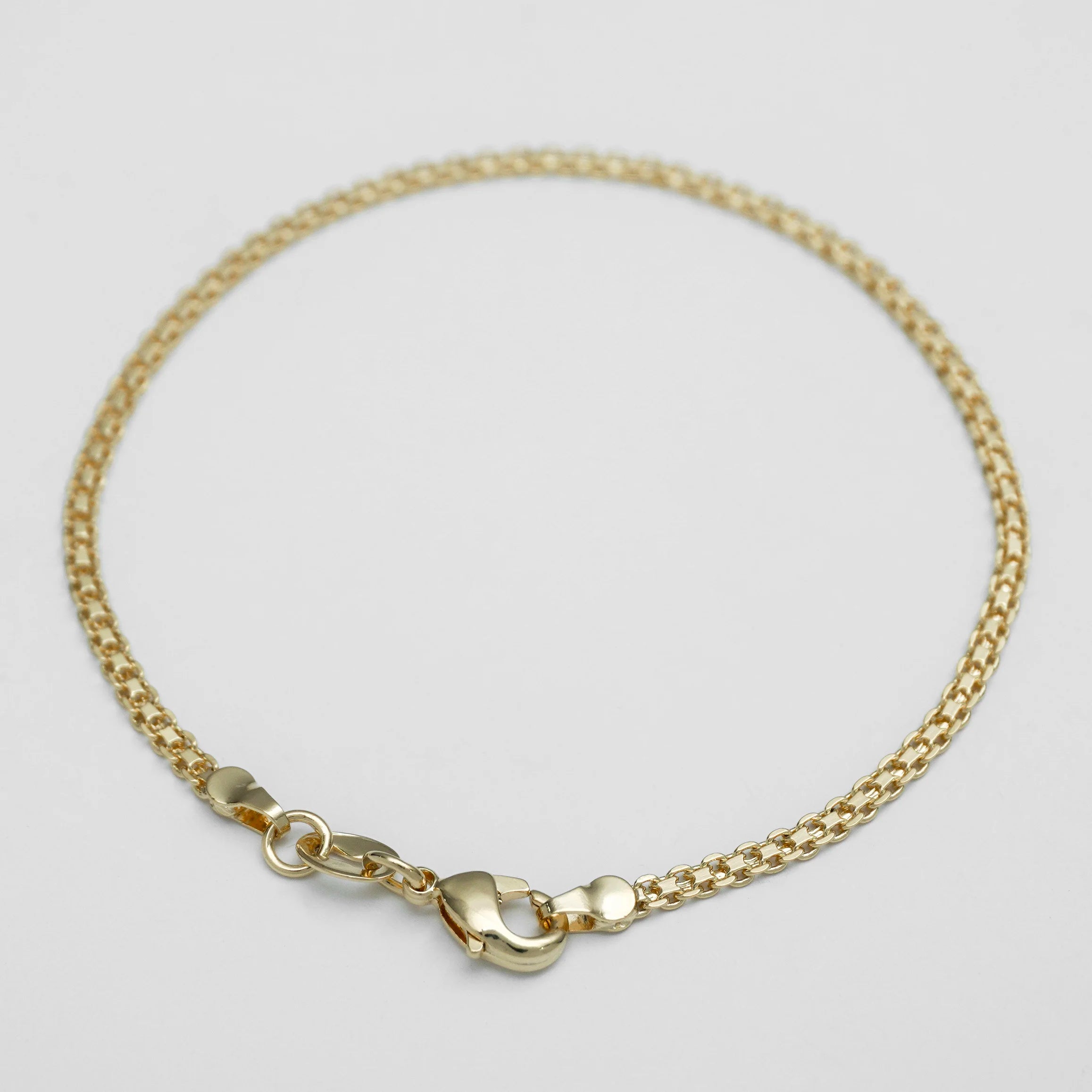 Pulsera Tejido Chino 3 mm 20 cm en Oro Laminado