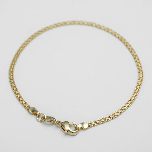 Pulsera Tejido Chino 3 mm 20 cm en Oro Laminado