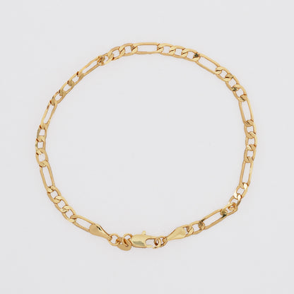 Pulsera 3 x 1 Diamantada 20 cm 3.5 mm en Oro Laminado