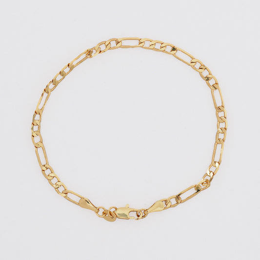 Pulsera 3 x 1 Diamantada 20 cm 3.5 mm en Oro Laminado