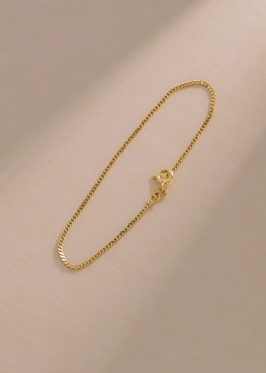 Pulsera Cubanita IT 1.5 mm 16 cm en Oro Laminado
