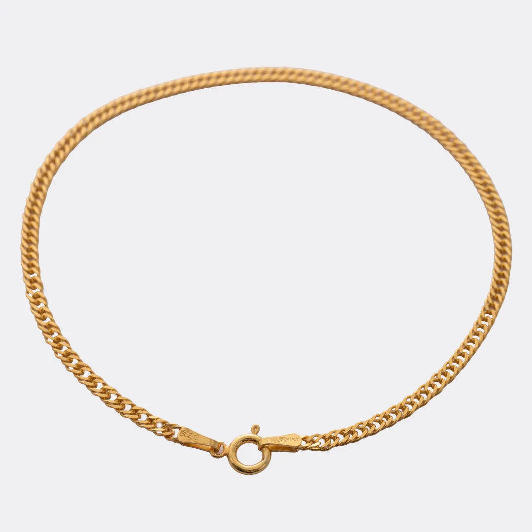Pulsera Cubana Continua IT 2.3 mm 19 cm en Oro Laminado
