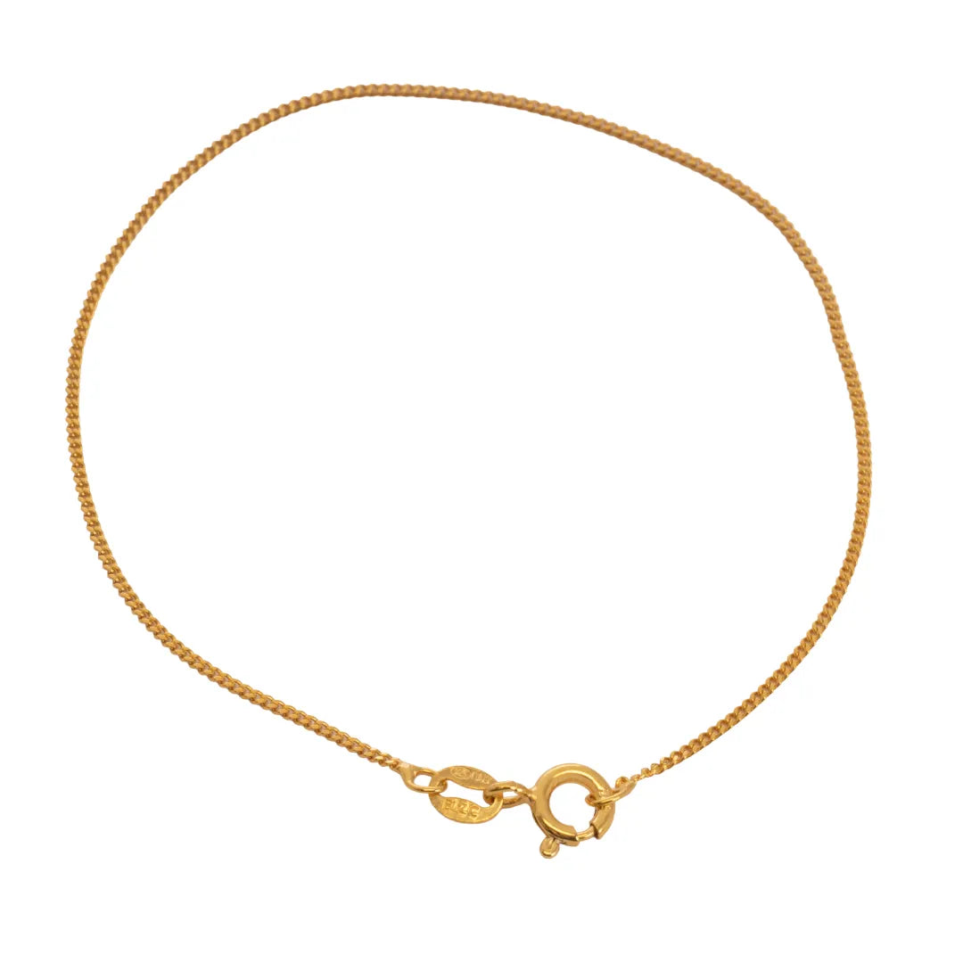 Pulsera Cubanita IT 1 mm 19 cm en oro laminado elegante