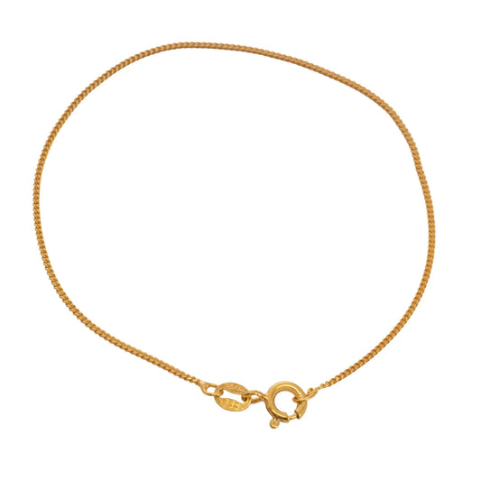 Pulsera Cubanita IT 1 mm 19 cm en oro laminado elegante
