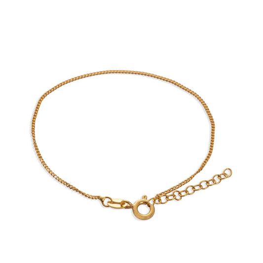 Pulsera Cubanita IT 1 mm 15 cm + Extensor en Oro Laminado
