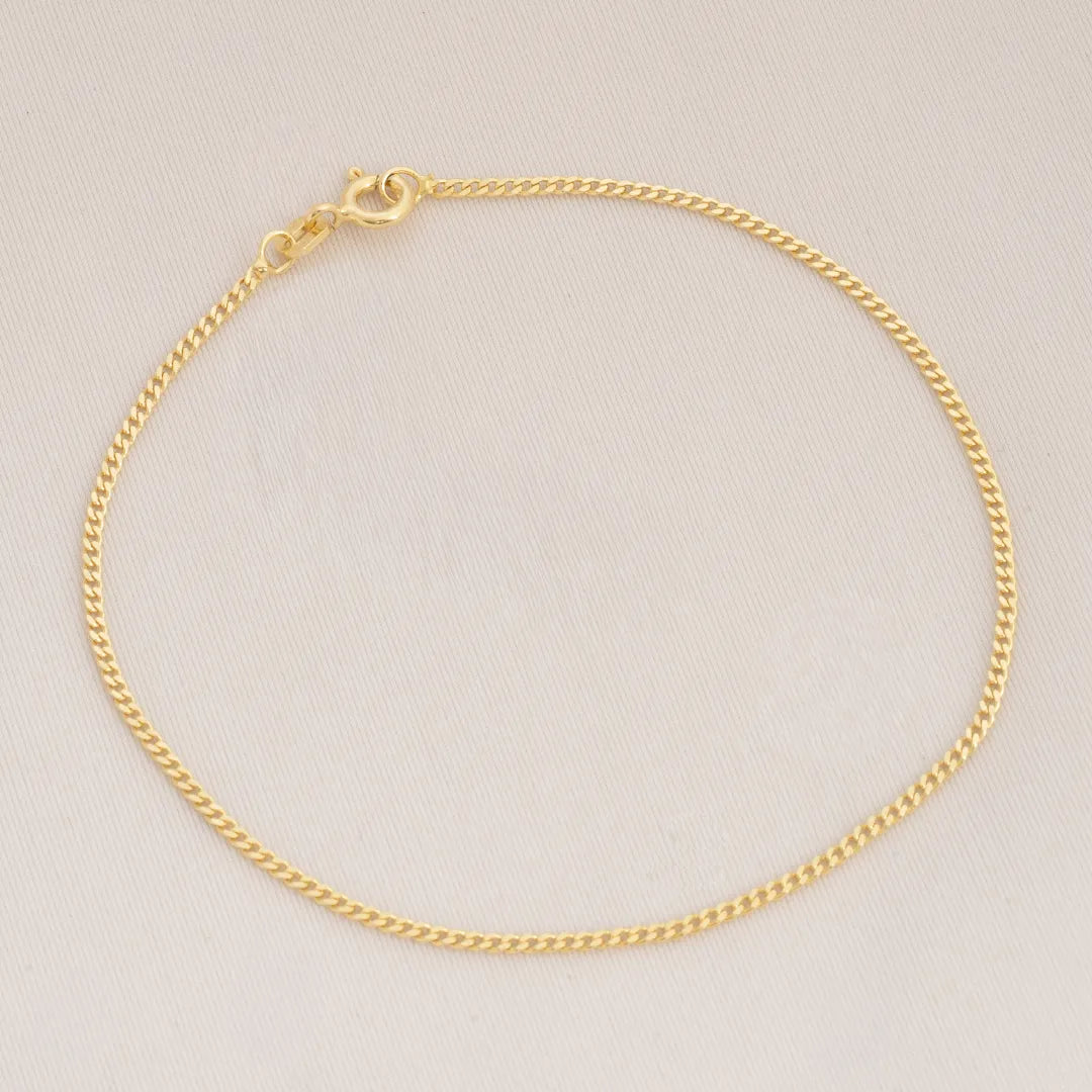 Pulsera Cubanita IT 1.5 mm 19.5 cm en oro laminado elegante