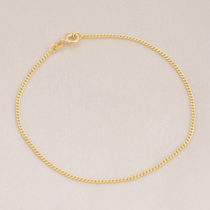Pulsera Cubanita IT 1.5 mm 19.5 cm en oro laminado elegante