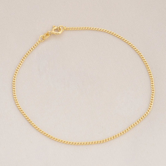 Pulsera Cubanita IT 1.5 mm 19.5 cm en oro laminado elegante