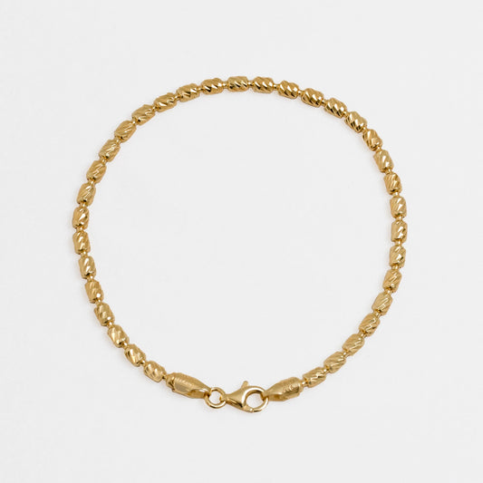 Pulsera Barril Italy 3 mm 19.5 cm en Oro Laminado