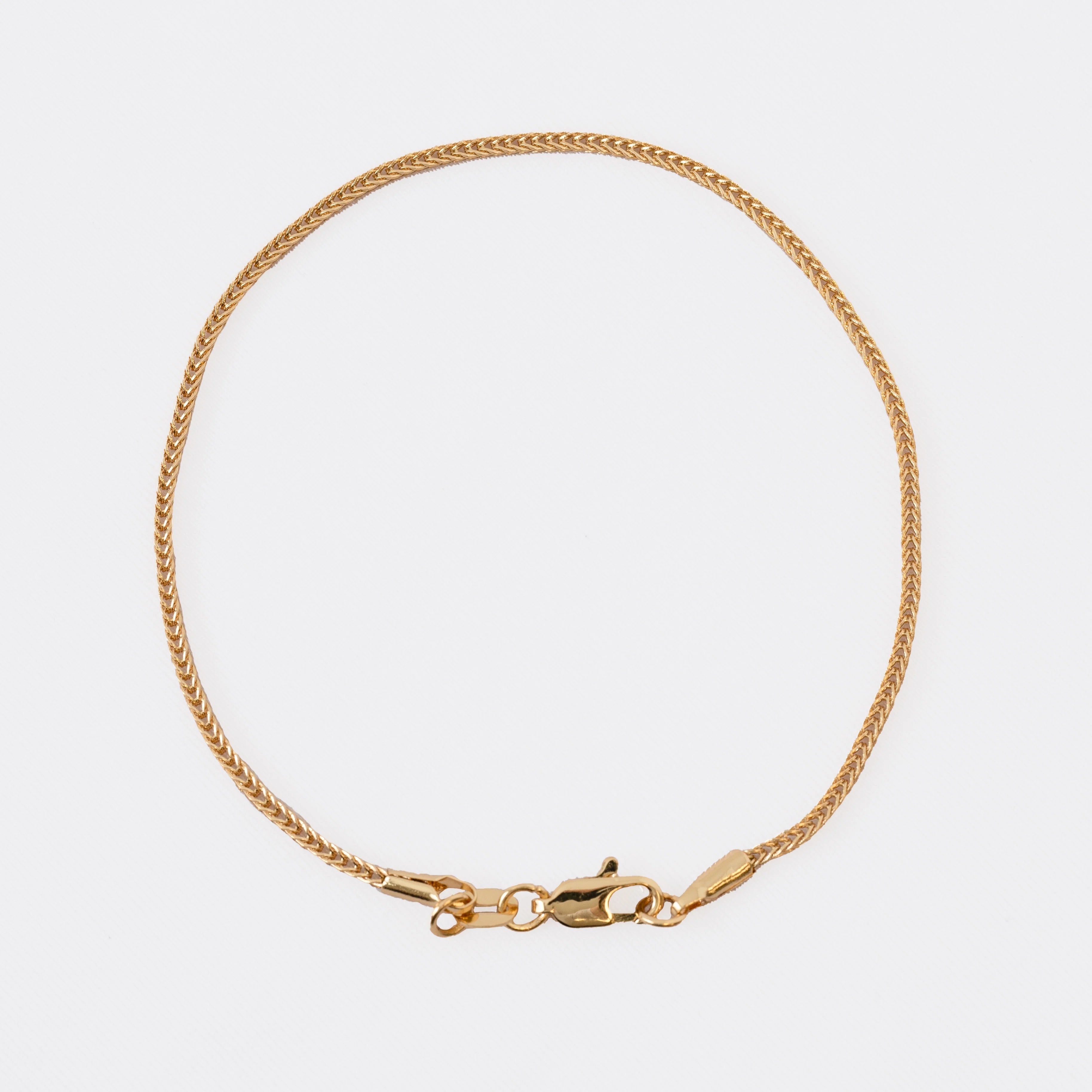 Pulsera Franco Cuadrada 20 cm en Oro Laminado