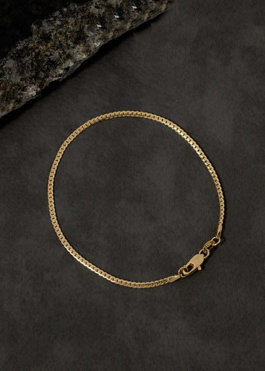 Pulsera Serpiente Plana Finita 20 cm en Oro Laminado
