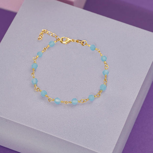 Pulsera Blue Dream 16 cm + Extensor en Oro Laminado
