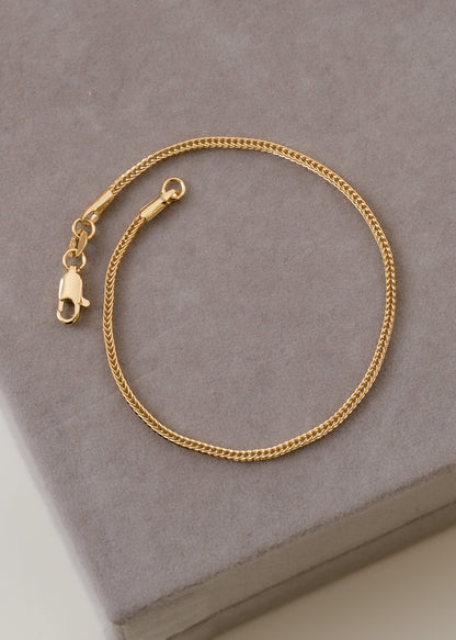 Pulsera Franco Cuadrada 20 cm en Oro Laminado